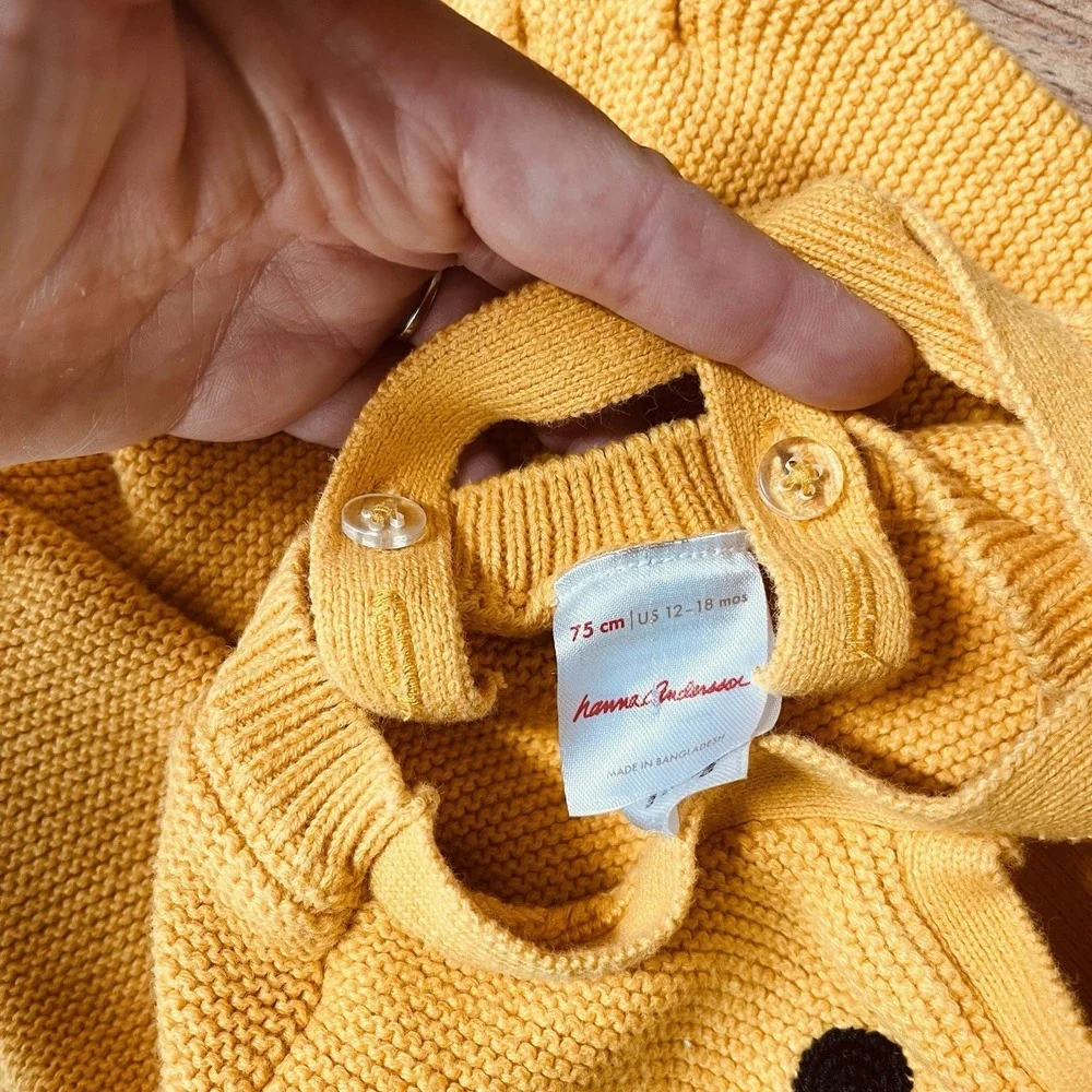 Hanna Andersson Knit Romper Unisex Baby 12-18m Chick Criss‎ Cross Spring